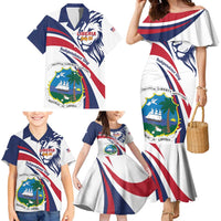Liberia Independence Day Family Matching Mermaid Dress and Hawaiian Shirt July 26 Lion Coat of Arms - Wonder Print Shop