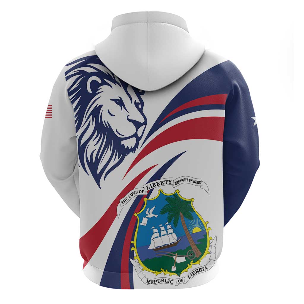 Liberia Independence Day Hoodie July 26 Lion Coat of Arms - Wonder Print Shop