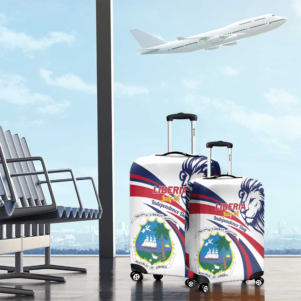 Liberia Independence Day Luggage Cover July 26 Lion Coat of Arms - Wonder Print Shop