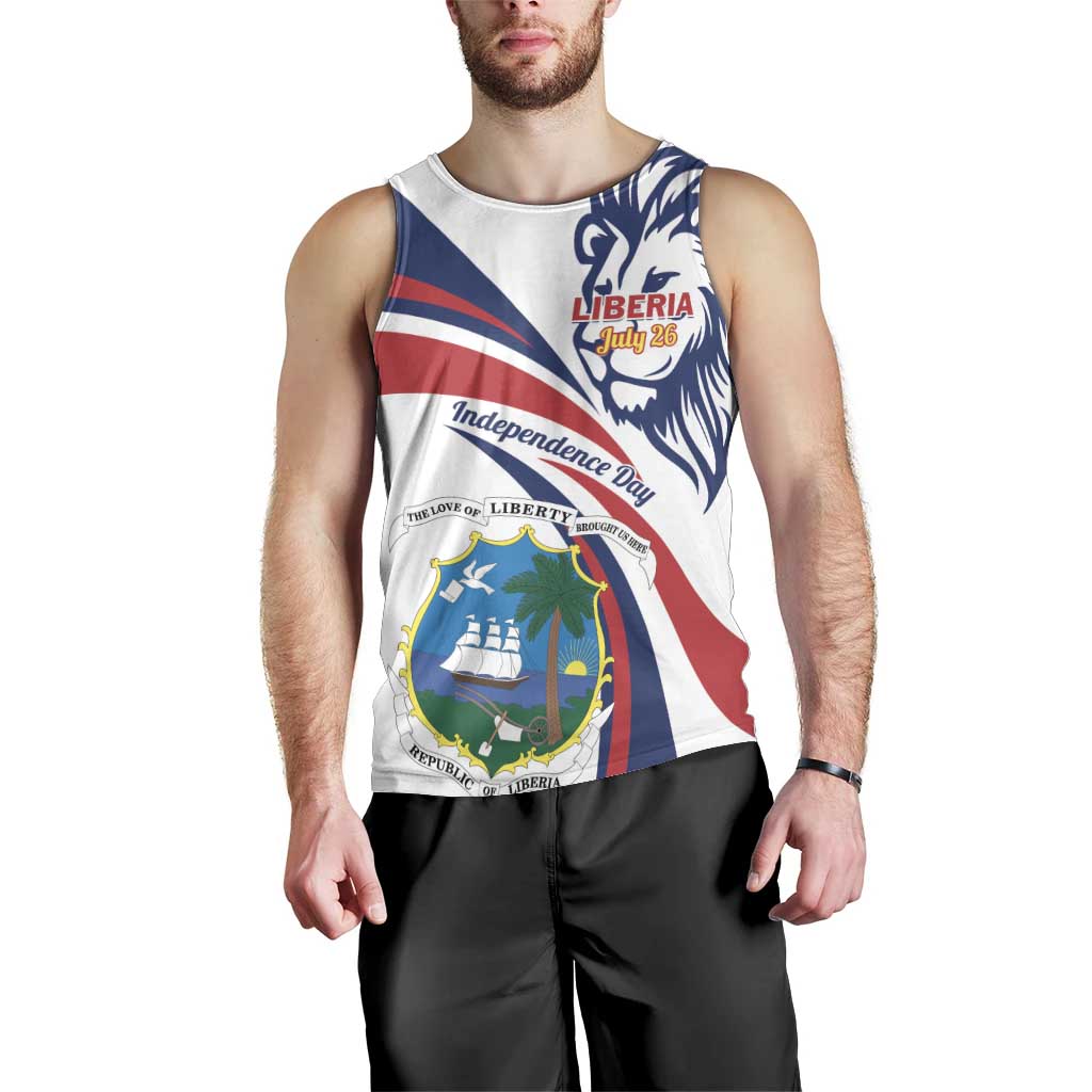 Liberia Independence Day Men Tank Top July 26 Lion Coat of Arms - Wonder Print Shop