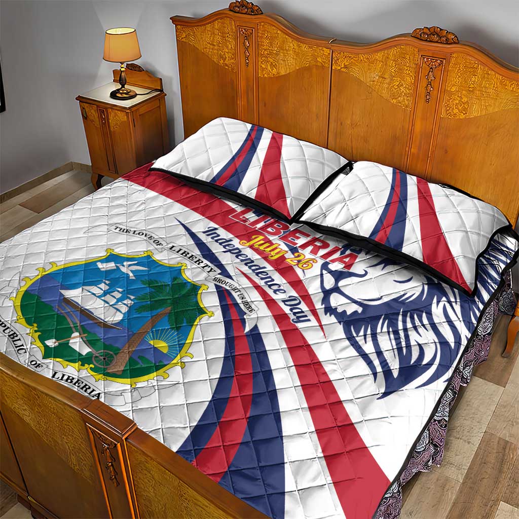 Liberia Independence Day Quilt Bed Set July 26 Lion Coat of Arms - Wonder Print Shop