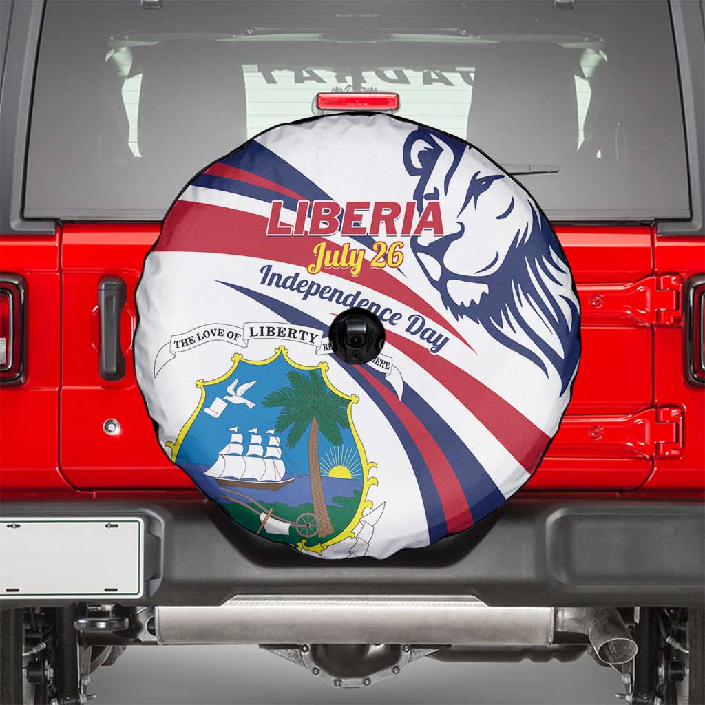 Liberia Independence Day Spare Tire Cover July 26 Lion Coat of Arms - Wonder Print Shop