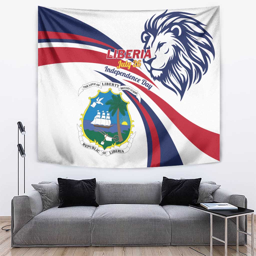 Liberia Independence Day Tapestry July 26 Lion Coat of Arms - Wonder Print Shop