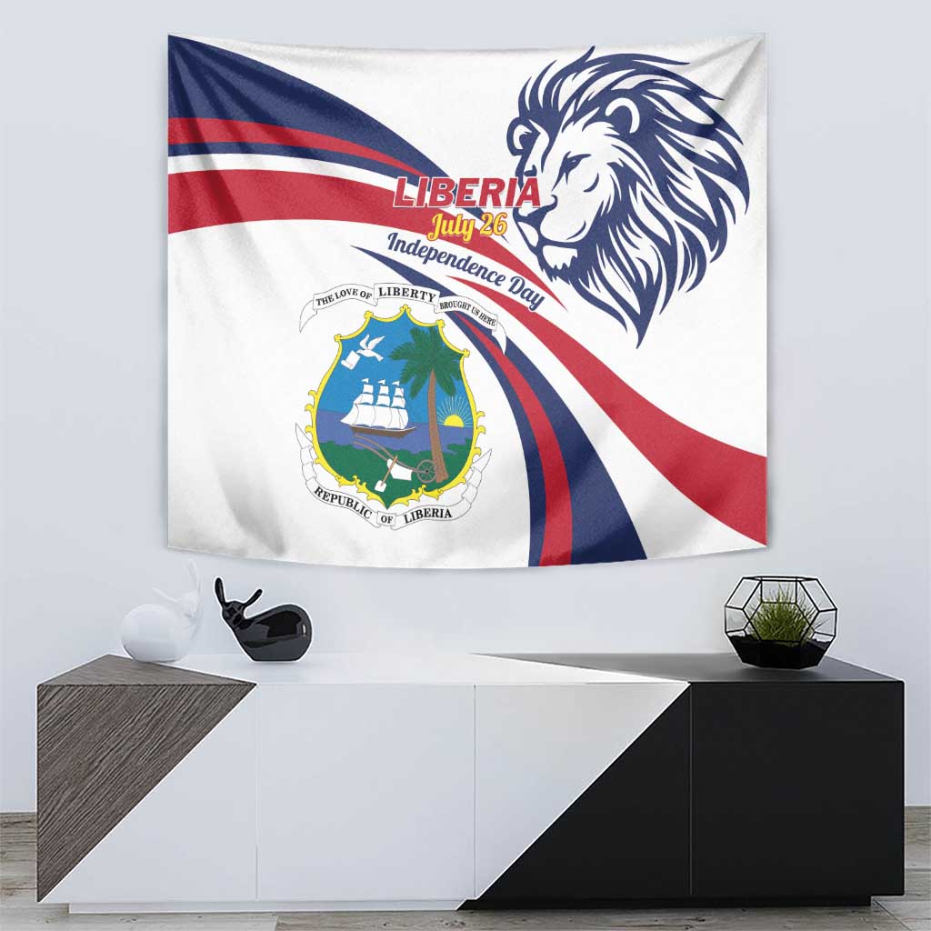 Liberia Independence Day Tapestry July 26 Lion Coat of Arms - Wonder Print Shop