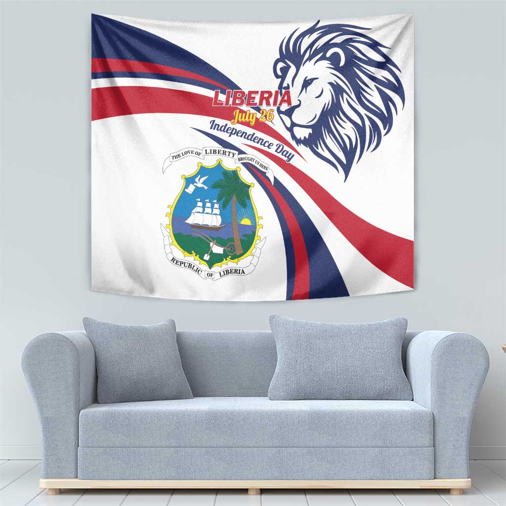 Liberia Independence Day Tapestry July 26 Lion Coat of Arms - Wonder Print Shop