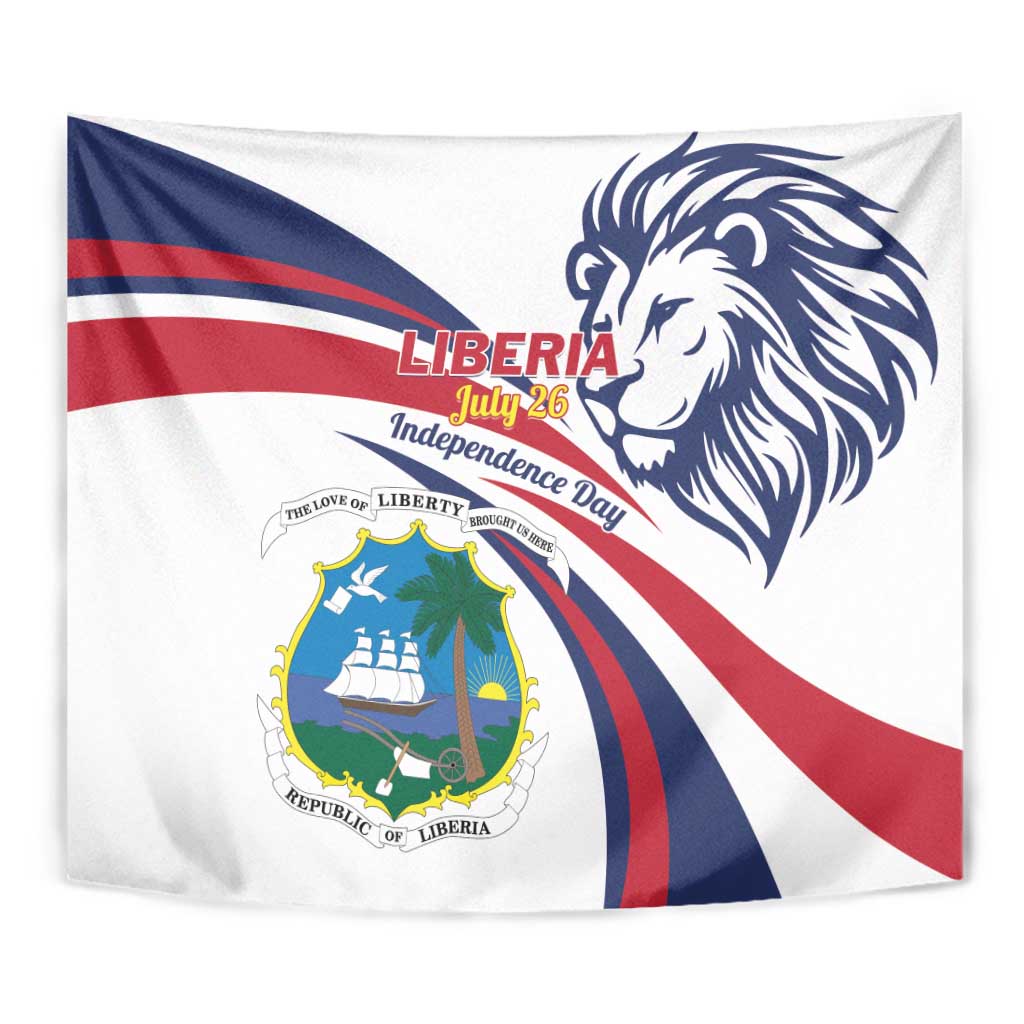 Liberia Independence Day Tapestry July 26 Lion Coat of Arms - Wonder Print Shop