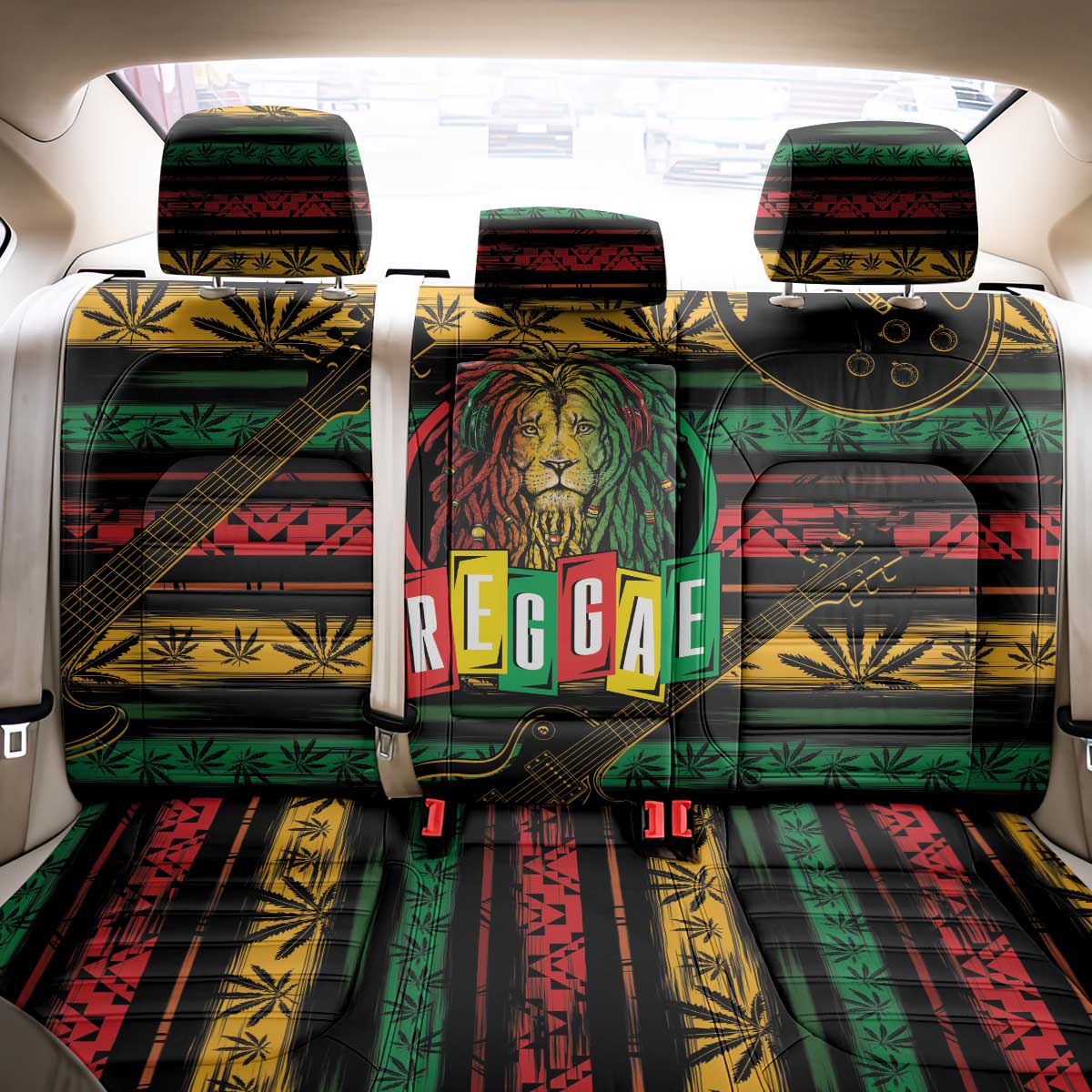 International Reggae Day Back Car Seat Cover Rastafarian Lion Legend of Reggae - Wonder Print Shop