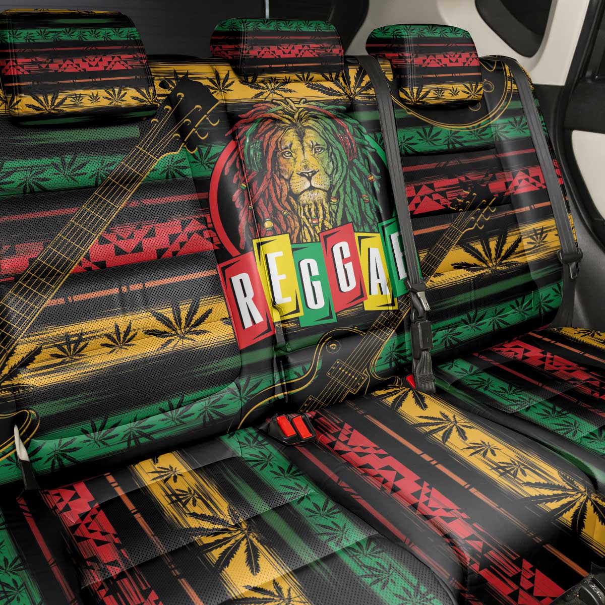 International Reggae Day Back Car Seat Cover Rastafarian Lion Legend of Reggae - Wonder Print Shop