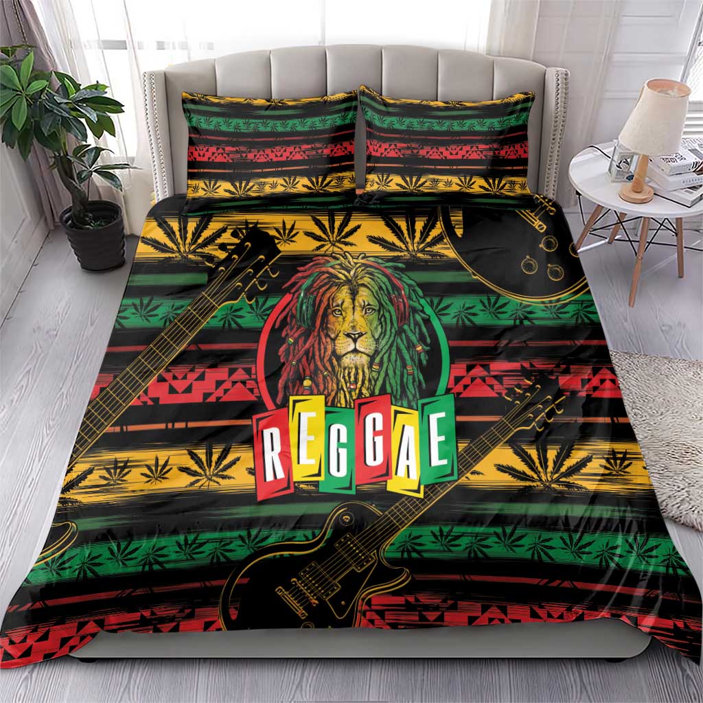 International Reggae Day Bedding Set Rastafarian Lion Legend of Reggae - Wonder Print Shop