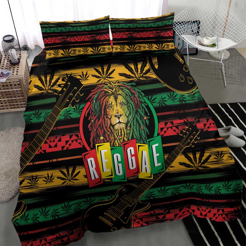 International Reggae Day Bedding Set Rastafarian Lion Legend of Reggae - Wonder Print Shop