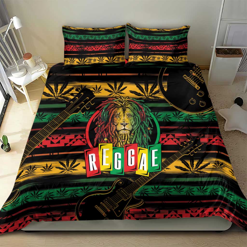 International Reggae Day Bedding Set Rastafarian Lion Legend of Reggae - Wonder Print Shop