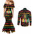 International Reggae Day Couples Matching Mermaid Dress and Long Sleeve Button Shirt Rastafarian Lion Legend of Reggae