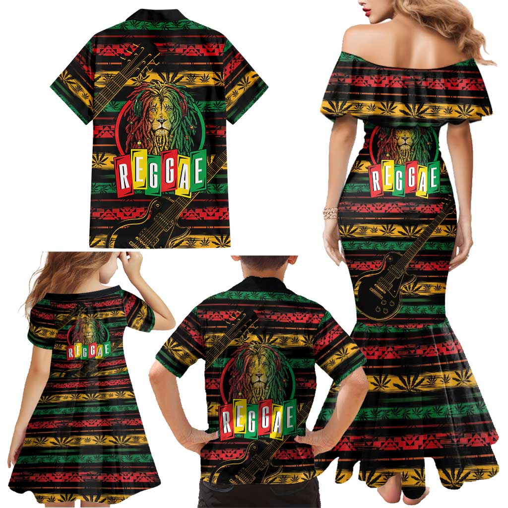 International Reggae Day Family Matching Mermaid Dress and Hawaiian Shirt Rastafarian Lion Legend of Reggae - Wonder Print Shop