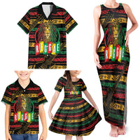 International Reggae Day Family Matching Tank Maxi Dress and Hawaiian Shirt Rastafarian Lion Legend of Reggae - Wonder Print Shop
