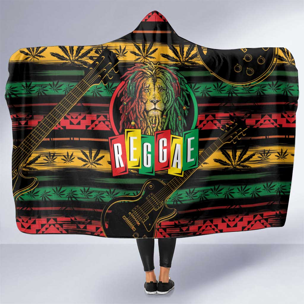 International Reggae Day Hooded Blanket Rastafarian Lion Legend of Reggae