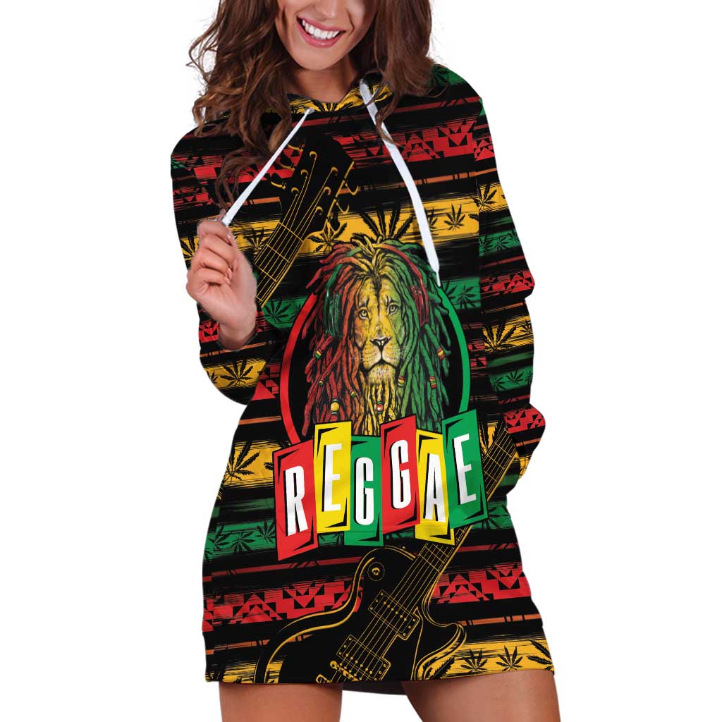 International Reggae Day Hoodie Dress Rastafarian Lion Legend of Reggae - Wonder Print Shop