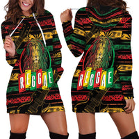 International Reggae Day Hoodie Dress Rastafarian Lion Legend of Reggae - Wonder Print Shop