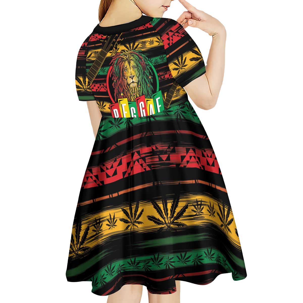 International Reggae Day Kid Short Sleeve Dress Rastafarian Lion Legend of Reggae - Wonder Print Shop