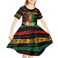 International Reggae Day Kid Short Sleeve Dress Rastafarian Lion Legend of Reggae - Wonder Print Shop