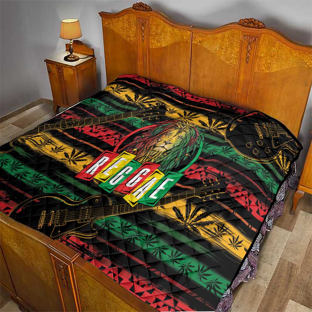 International Reggae Day Quilt Rastafarian Lion Legend of Reggae - Wonder Print Shop