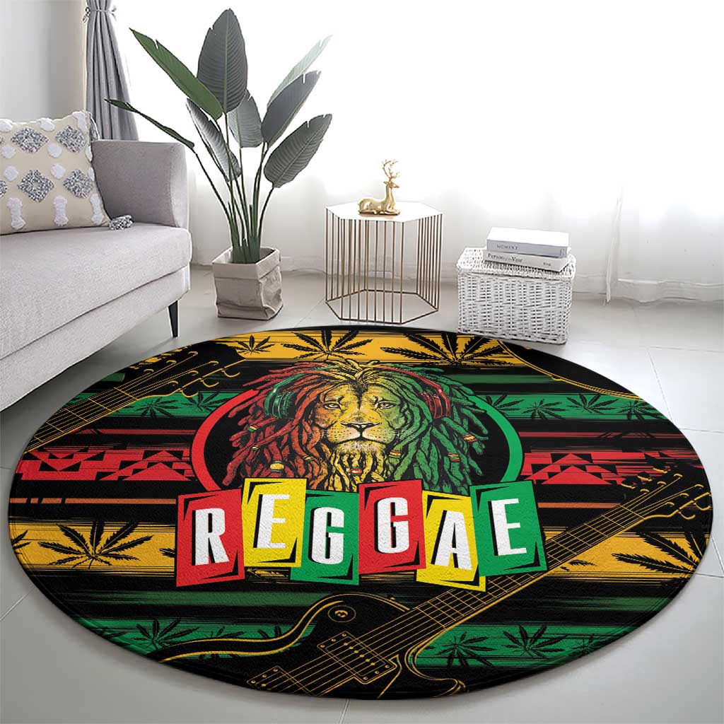 International Reggae Day Round Carpet Rastafarian Lion Legend of Reggae
