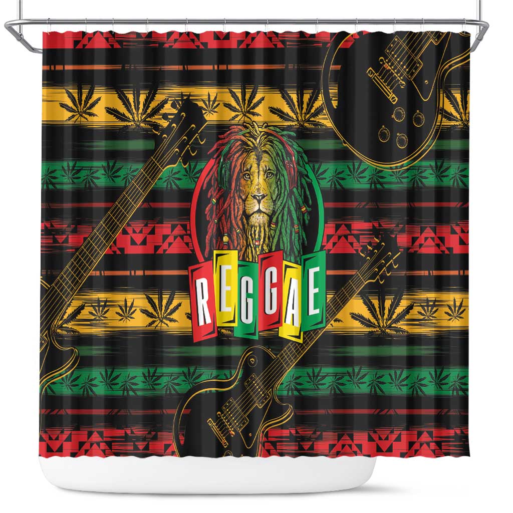 International Reggae Day Shower Curtain Rastafarian Lion Legend of Reggae