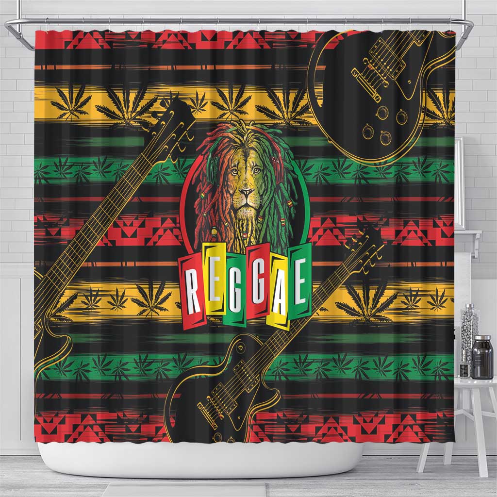 International Reggae Day Shower Curtain Rastafarian Lion Legend of Reggae