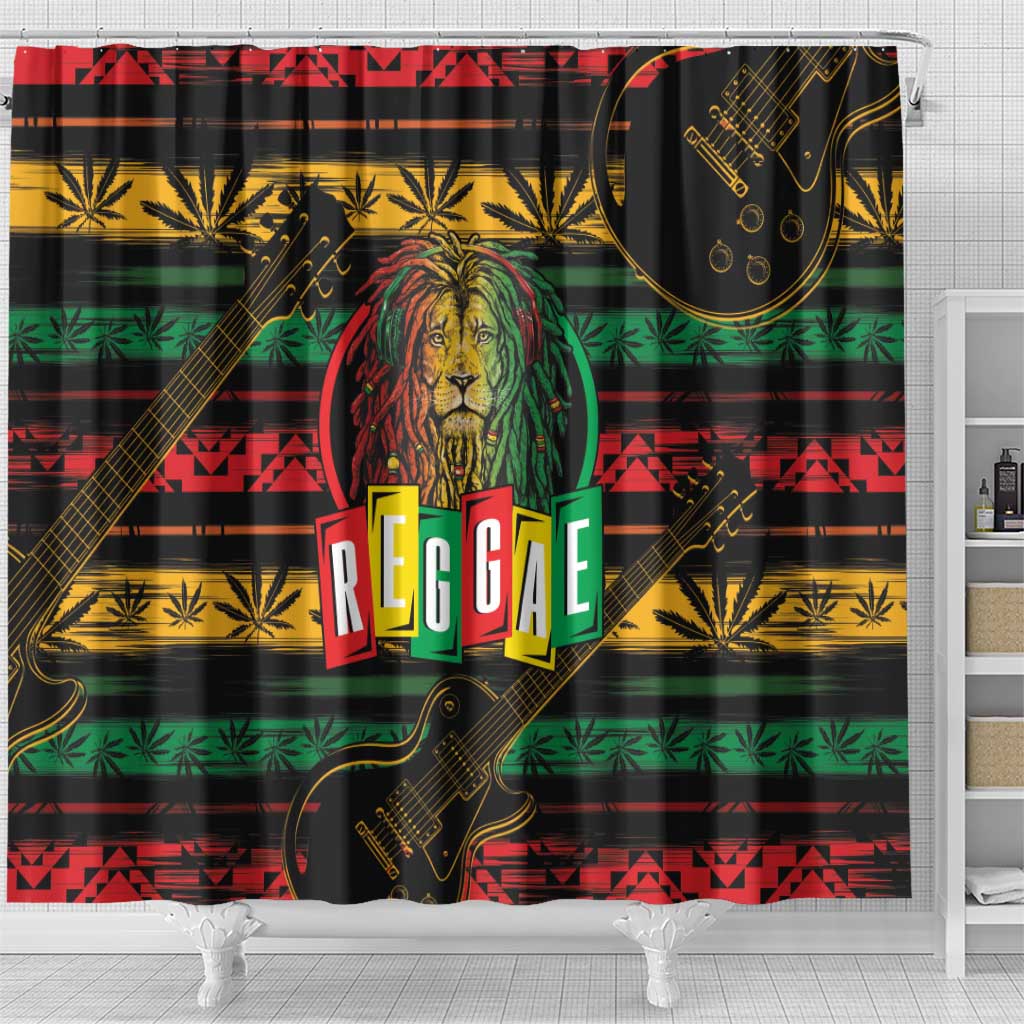 International Reggae Day Shower Curtain Rastafarian Lion Legend of Reggae