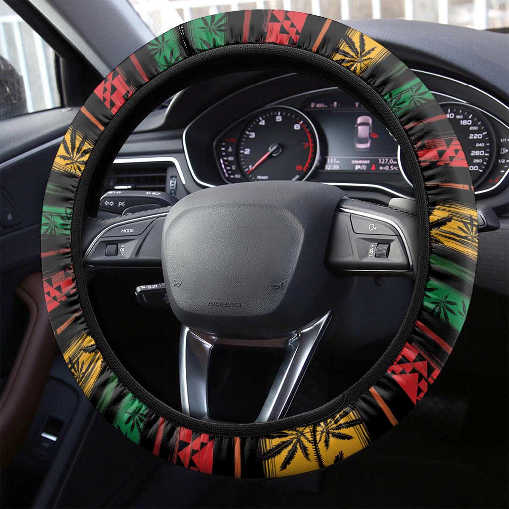 International Reggae Day Steering Wheel Cover Rastafarian Lion Legend of Reggae - Wonder Print Shop