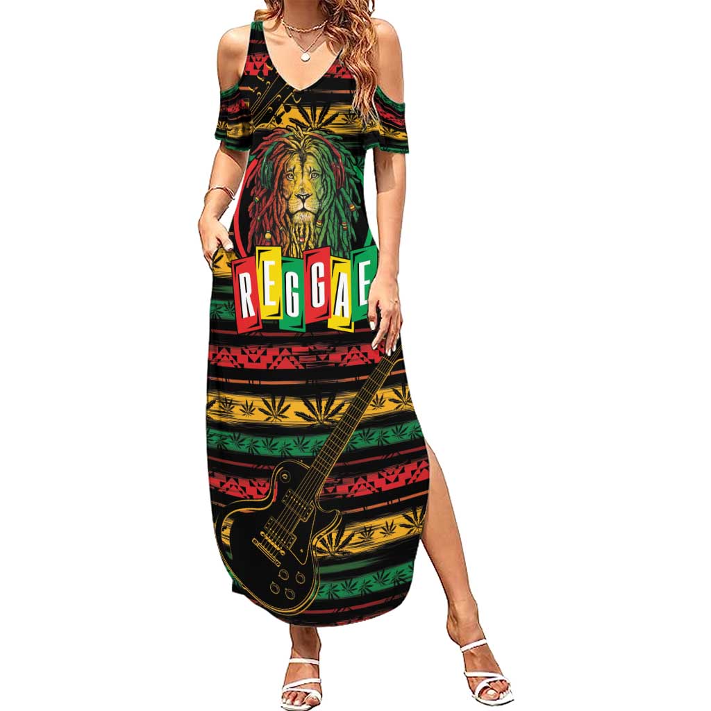 International Reggae Day Summer Maxi Dress Rastafarian Lion Legend of Reggae - Wonder Print Shop