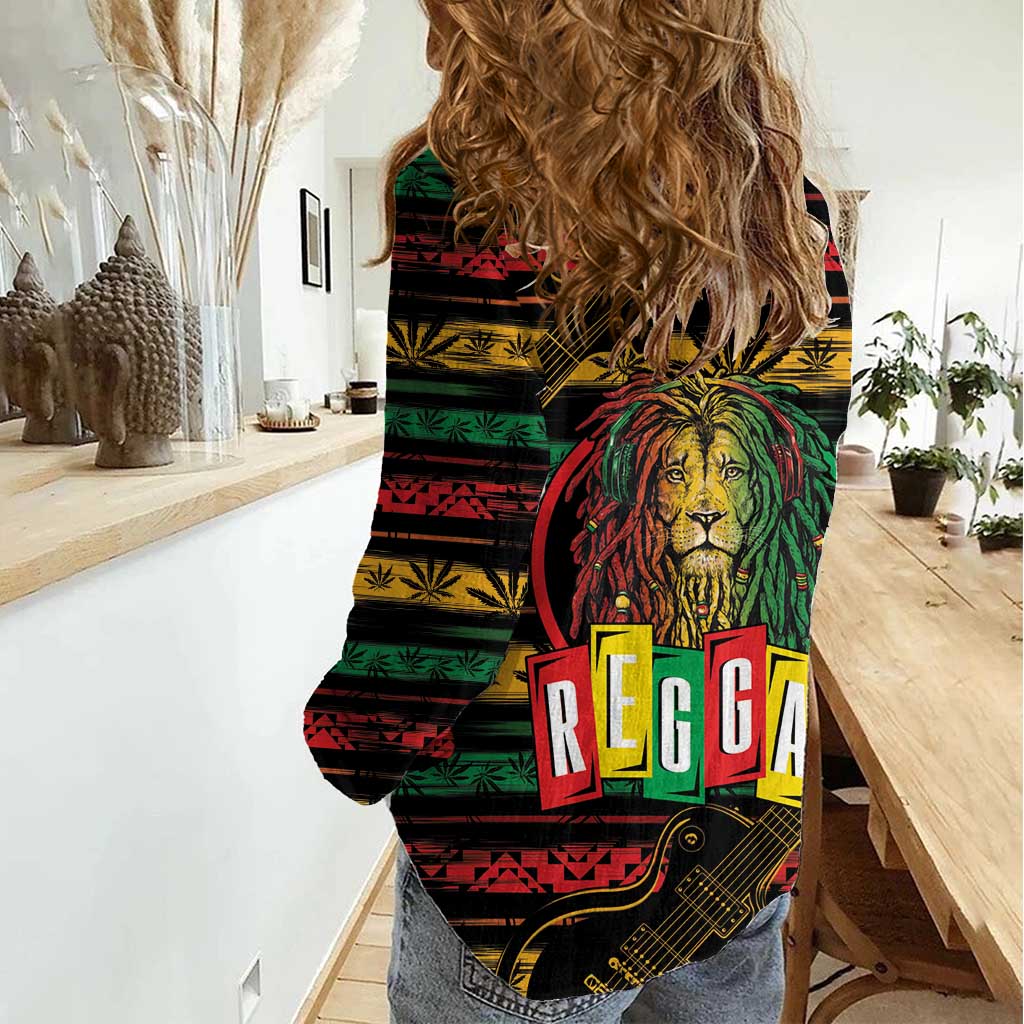 International Reggae Day Women Casual Shirt Rastafarian Lion Legend of Reggae - Wonder Print Shop