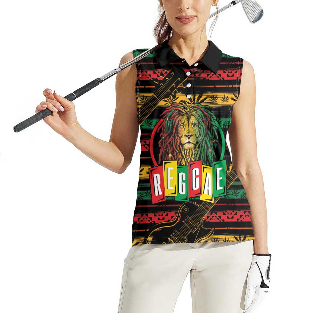 International Reggae Day Women Sleeveless Polo Shirt Rastafarian Lion Legend of Reggae - Wonder Print Shop
