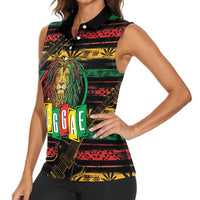 International Reggae Day Women Sleeveless Polo Shirt Rastafarian Lion Legend of Reggae - Wonder Print Shop