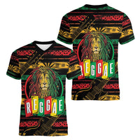 International Reggae Day Women V-Neck T-Shirt Rastafarian Lion Legend of Reggae - Wonder Print Shop