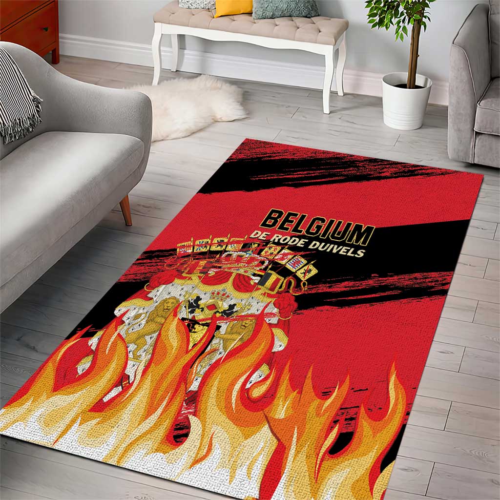 Belgium 2024 Football Area Rug Go De Rode Duivels - Wonder Print Shop