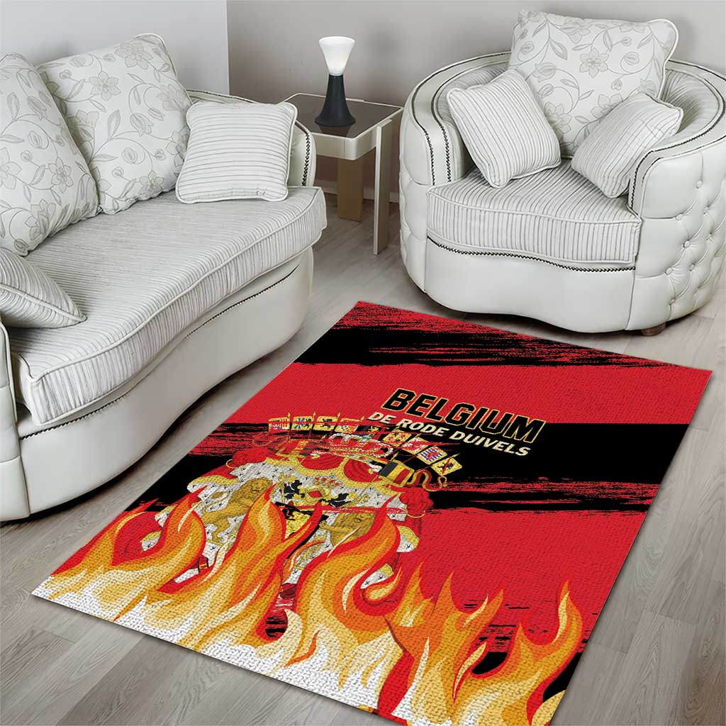 Belgium 2024 Football Area Rug Go De Rode Duivels - Wonder Print Shop