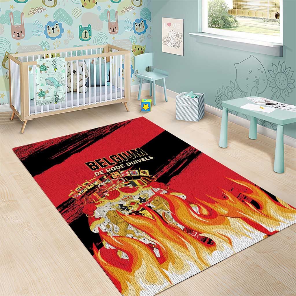 Belgium 2024 Football Area Rug Go De Rode Duivels - Wonder Print Shop