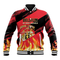 Custom Belgium 2024 Football Baseball Jacket Go De Rode Duivels - Wonder Print Shop