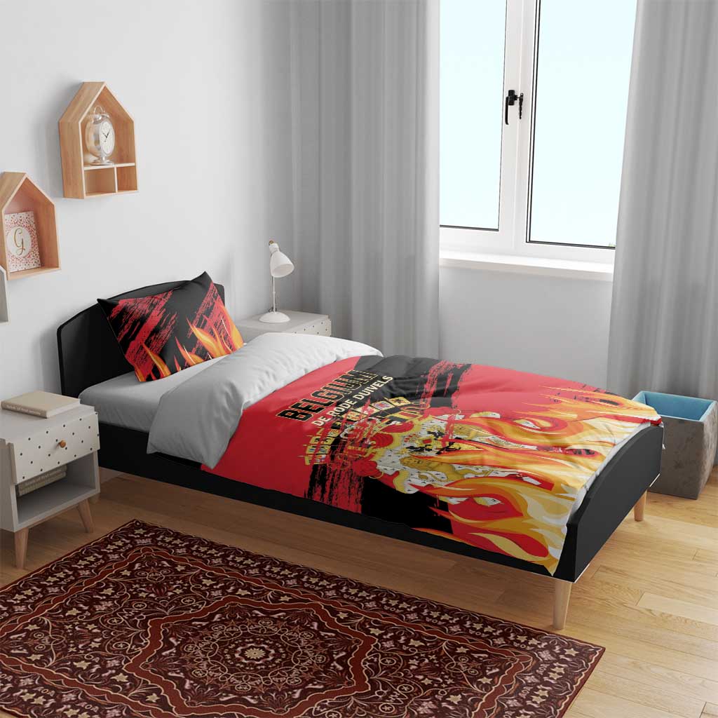 Belgium 2024 Football Bedding Set Go De Rode Duivels - Wonder Print Shop