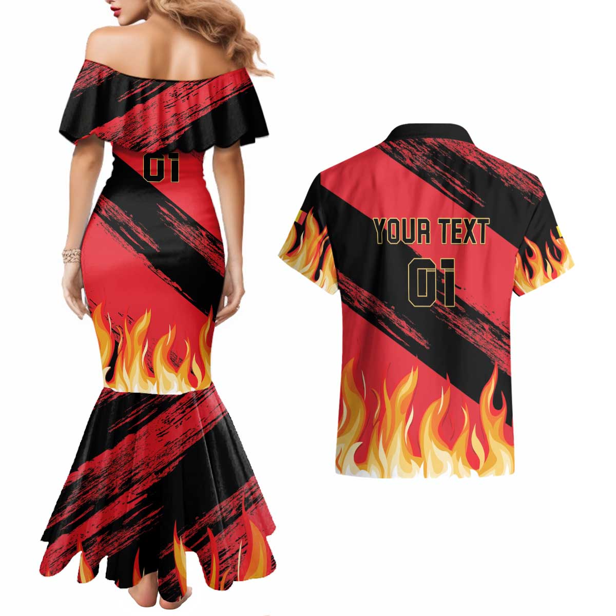 Custom Belgium 2024 Football Couples Matching Mermaid Dress and Hawaiian Shirt Go De Rode Duivels - Wonder Print Shop