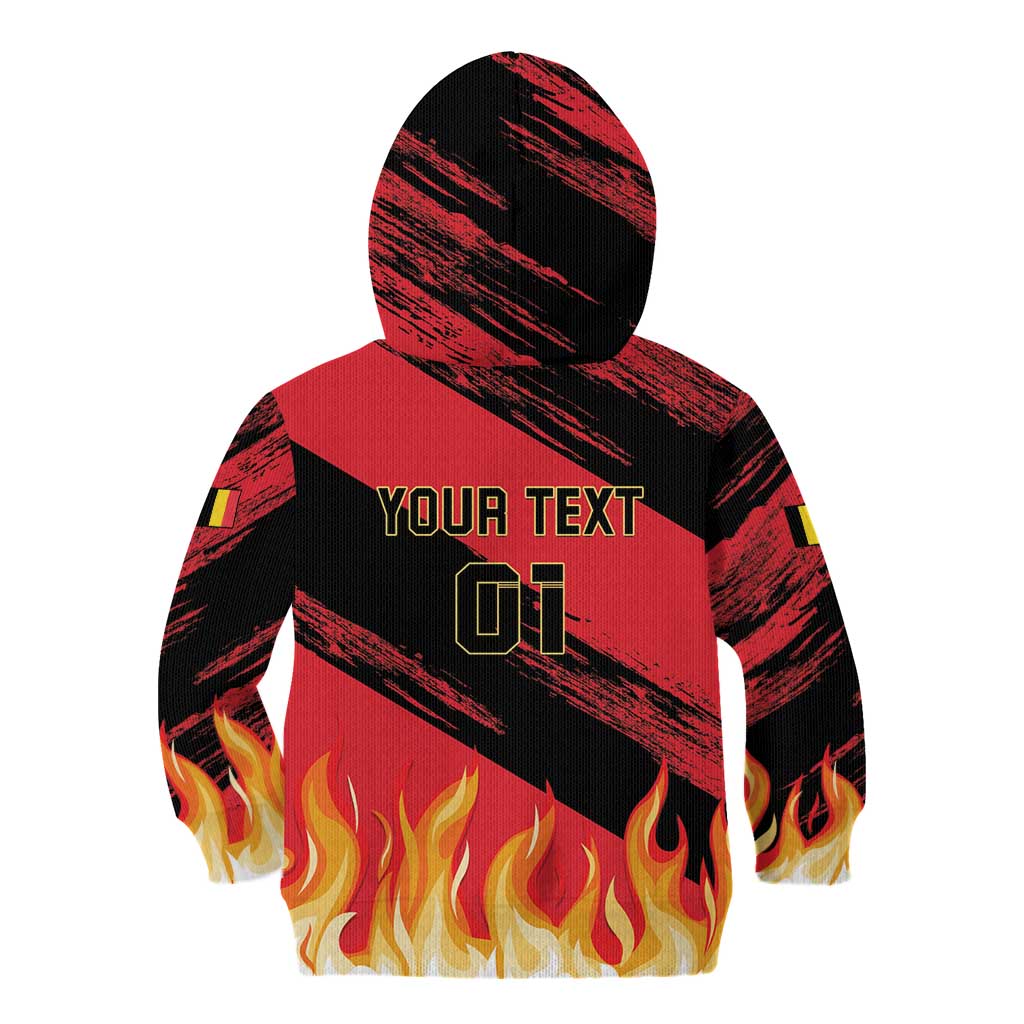 Custom Belgium 2024 Football Kid Hoodie Go De Rode Duivels - Wonder Print Shop