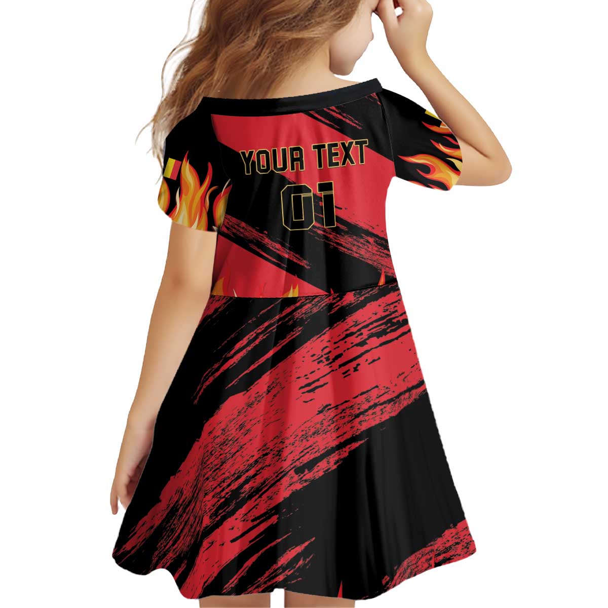 Custom Belgium 2024 Football Kid Short Sleeve Dress Go De Rode Duivels - Wonder Print Shop