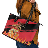 Belgium 2024 Football Leather Tote Bag Go De Rode Duivels - Wonder Print Shop