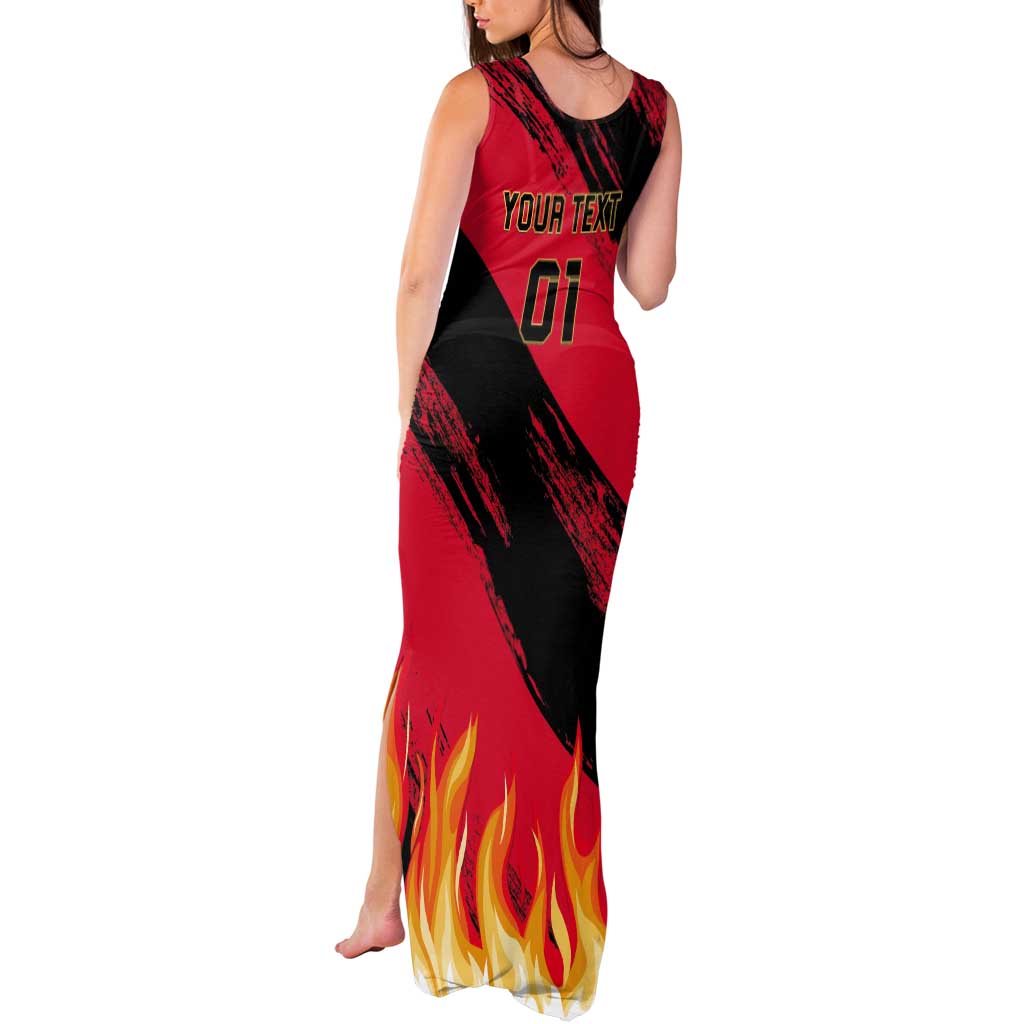 Custom Belgium 2024 Football Tank Maxi Dress Go De Rode Duivels - Wonder Print Shop
