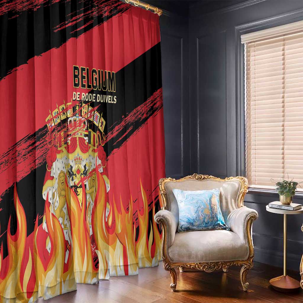 Belgium 2024 Football Window Curtain Go De Rode Duivels - Wonder Print Shop
