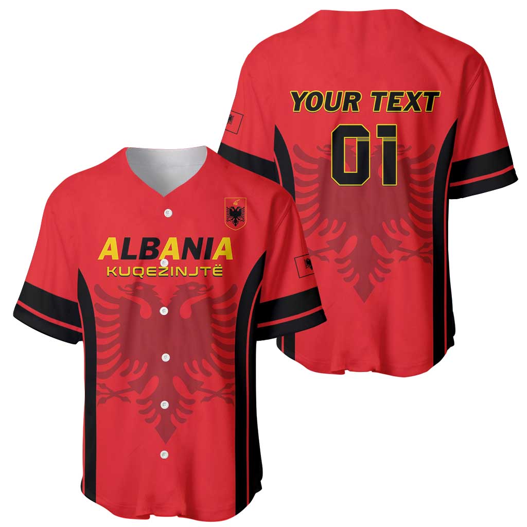Custom Albania 2024 Football Baseball Jersey Come On Kuqezinjte - Wonder Print Shop