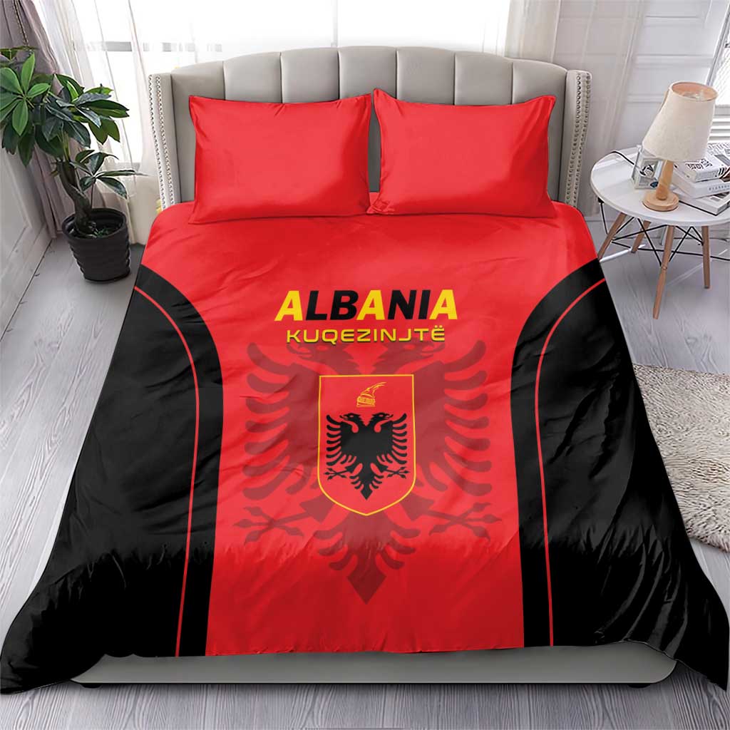 Albania 2024 Football Bedding Set Come On Kuqezinjte - Wonder Print Shop