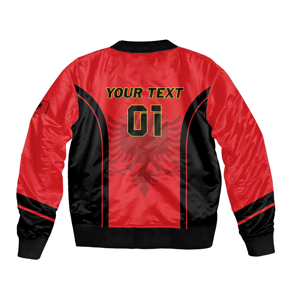 Custom Albania 2024 Football Bomber Jacket Come On Kuqezinjte - Wonder Print Shop