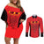 Custom Albania 2024 Football Couples Matching Off Shoulder Short Dress and Long Sleeve Button Shirt Come On Kuqezinjte - Wonder Print Shop
