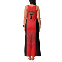 Custom Albania 2024 Football Family Matching Tank Maxi Dress and Hawaiian Shirt Come On Kuqezinjte - Wonder Print Shop